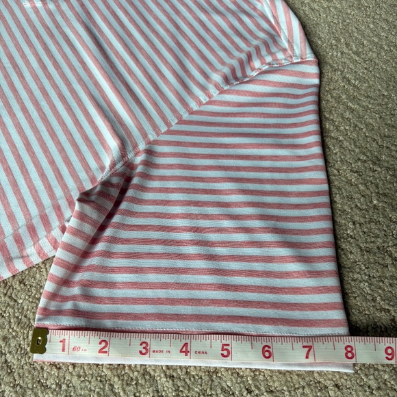 Stitch Damon Polo short sleeve golf shirt pink white stripe M/L - Picture 10 of 15